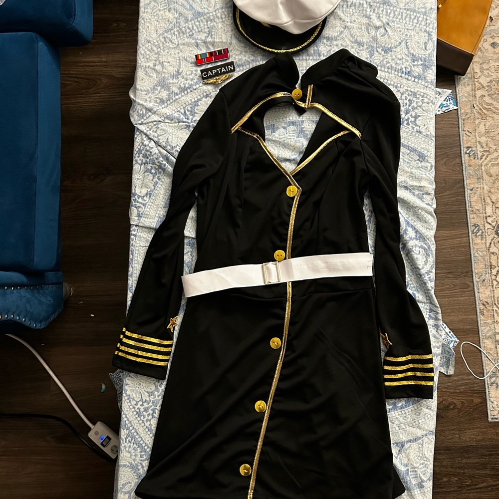 Black and Gold Captain Costume Dress